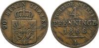 Brandenburg-Preußen Cu 4 Pfennig Wilhelm I. 1861-1888 -