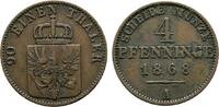Brandenburg-Preußen Cu 4 Pfennig Wilhelm I. 1861-1888 -