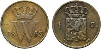 Niederlande-Königreich Cent 1863 Wilhelm III. 1849-1890 TTB