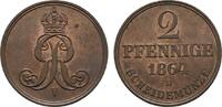 Braunschweig-Calenberg-Hannover Cu 2 Pfennig Georg V. 1851-1866 -
