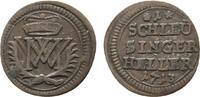 Henneberg, Grafschaft Schleusinger Cu Heller Moritz Wilhelm von Sachsen-Zeitz 1700-1717 -