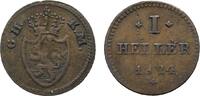 Hessen-Darmstadt Cu Heller 1824 Ludwig I. 1806-1830 Selten. TTB