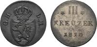Hessen-Darmstadt 3 Kreuzer 1810 Ludwig I. 1806-1830 Äußerst seltener Jahrgang. TTB