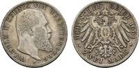 2 Mark 1901 F Württemberg Wilhelm II. 1891-1918 Sehr schön