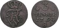 Brandenburg-Preußen 3 Pfennig Friedrich Wilhelm II. 1786-1797 -