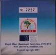BERMUDA, KM# 120 , Silver, 5 Dollars, 2001, Proof, Gombey Dancers - coloured. Coin in excellent condition!