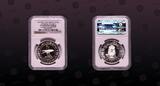 AJMAN , KM# 6 , Silver, 7 œ Riyals, 1970, Proof, Barbary Falcon. NGC Scratch Resistant Holder!