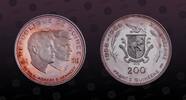 GUINEA 200 Francs GUINEA , KM# 10 , Silver, 200 Francs, 1970, Proof, John and Robert Kennedy. Coin in excellent condition! -
