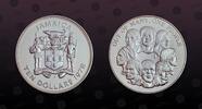 JAMAICA 10 Dollars JAMAICA, KM# 75a , Silver, 10 Dollars, 1978, Proof, Busts of many different ethnic people. Coin in excellent condition! -