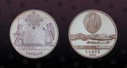 LATVIA 1 Lats LATVIA, KM# 72 , Silver, 1 Lats, 2004, Proof, Latgale - Man sowing seeds and an angel. Coin in excellent condition! -