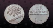 LATVIA 1 Lats LATVIA, KM# 64 , Silver, 1 Lats, 2004, Proof, Latvian European Union Membership. Scarce coin! Coin in excellent condition! -