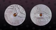 LATVIA 1 Lats LATVIA, KM# 109 , Silver, 1 Lats, 2010, Proof, Amber coin - Eye with amber as pupil. Coin housed in Original Mint capsule! Coin -