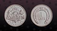 LATVIA 1 Lats LATVIA, KM# 118 , Copper-Nickel, 1 Lats, 2010, Mint Strike, Horseshoe with open end downwards. Coin in excellent condition! -