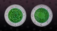 LATVIA 1 Lats LATVIA, KM# 114 , Silver, 1 Lats, 2010, Mint Strike, Coin of Time III. Green Niobium. Coin housed in Original Mint capsule! Coin -