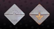 LATVIA 1 Lats LATVIA, KM# 131 , Silver, 1 Lats, 2012, Proof, Riga Technical University, 150th Anniversart. Shape: Square, two-part. Coin house -