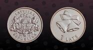 LATVIA 1 Lats LATVIA, KM# 136 , Copper-Nickel, 1 Lats, 2012, Mint Strike, Christams bells. Coin in excellent condition! -