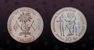 MALDIVES 20 Rufiyaa MALDIVES, KM# 61 , Silver, 20 Rufiyaa, 1979, Proof, Subject: I.Y.C. Coin in excellent condition! -