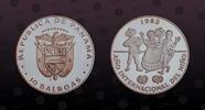 PANAMA 10 Balboas PANAMA, KM# 79 , Silver, 10 Balboas, 1982, Proof, International Year of the Child. Coin in excellent condition! -