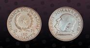 PARAGUAY 150 Guaranies PARAGUAY, KM# 117 , Silver, 150 Guaranies, 1974, Proof, Papst Johannes XXIII - bust left. Coin in excellent condition! -