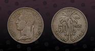 BELGIAN CONGO 50 Centimes BELGIAN CONGO , KM# 22 , Copper-Nickel, 50 Centimes , 1929, Mint Strike, Nice copper-nickel coin! -