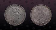 ROMANIA 25 000 Lei ROMANIA, KM# 70 , Silver, 25 000 Lei, 1946, Mint Strike, Mihai I. Nice silver coin! -