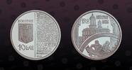 ROMANIA 10 Lei ROMANIA, KM# 245 , Silver, 10 Lei, 2008, Proof, First printed book in Walachia, 500th Anniversary. Very rare coin in excellent c -