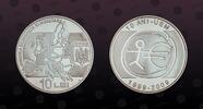 ROMANIA 10 Lei ROMANIA, KM# 250 , Silver, 10 Lei, 2009, Proof, European Monetary Union - 10th Anniversary. Coin in excellent condition! -