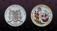 BENIN 1000 Francs BENIN, KM Unlisted , Silver, 1000 Francs, 1996, Proof, Cristoph Columbus. Multicolored. Coin in excellent condition! -