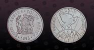 SOUTH AFRICA 2 Rand SOUTH AFRICA , KM# 151 , Silver, 2 Rand, 1993, Proof, Subject: Peace. Coin in excellent condition! -