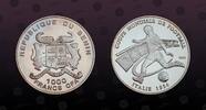 BENIN 1000 Francs BENIN, KM# 49 , Silver, 1000 Francs , 2002, Proof, FIFA - Italy. Coin in excellent condition! -