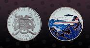 BENIN 1000 Francs BENIN, KM# 55 , Silver, 1000 Francs , 2002, Proof, Airplane - Coronado. Multicolored. Coin in excellent condition! -