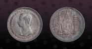 THAILAND 1 Fuang (1/8 Baht) THAILAND, Y# 32a , Silver, 1 Fuang (1/8 Baht) , 1907, Mint Strike, Rama V Phra Maha Chulalongkom. Rare coin in so high grade. Co -