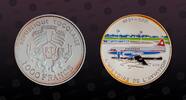TOGO 1000 Francs TOGO , KM# 57, Silver, 1000 Francs, 2003, Proof, Airplane-Corvair 440. Multicolored. Coin in excellent condition! -