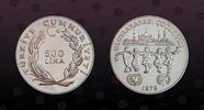 TURKEY 500 Lira TURKEY, KM# 931 , Silver, 500 Lira, 1979(1981), Proof, UNICEF and I.Y.C. Coin in excellent condition! -