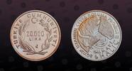 TURKEY 20000 Lira (20 bin Lira) TURKEY, KM# 998 , Silver, 20000 Lira (20 bin Lira), 1988, Proof, Environmental Protection. Very rare silver proof coin in excell -