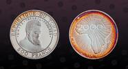 CHAD 500 Francs CHAD, KM# 17 , Silver, 500 Francs, 2000, Proof, Millennium. Nice toning on reverse! Coin in excellent condition! -