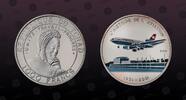 CHAD 1000 Francs CHAD, KM# 31 , Silver, 1000 Francs, 2002, Proof, Airplane - DC10. Multicolored. Coin in excellent condition! -