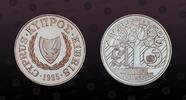 CYPRUS 1 Pound CYPRUS , KM# 69a , Silver, 1 Pound, 1995, Proof, 50th Anniversary - United Nations. Coin in excellent condition! -