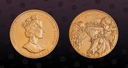 EAST CARIBBEAN STATES 2 Dollars EAST CARIBBEAN STATES, KM# 51 , Copper-Nickel Gold Plated, 2 Dollars, 2002, Proof, Gold Plated Piefort! British Military Leaders -