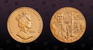 EAST CARIBBEAN STATES 2 Dollars EAST CARIBBEAN STATES, KM# 53 , Copper-Nickel Gold Plated, 2 Dollars, 2003, Proof, Gold Plated Piefort! British Military Leaders -