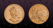 EAST CARIBBEAN STATES 2 Dollars EAST CARIBBEAN STATES, KM# 68 , Copper-Nickel Gold Plated, 2 Dollars, 2003, Proof, Gold Plated Piefort! British Military Leaders -