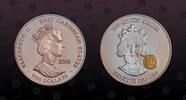 EAST CARIBBEAN STATES 10 Dollars EAST CARIBBEAN STATES, KM# 41 , Silver with Gold Cameo, 10 Dollars , 2002, Proof, Golden Jubilee Monarchs - Henry III (1216-1272 -