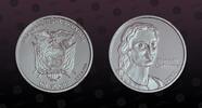 ECUADOR 1 Sucre ECUADOR , Unlisted, Silver, 1 Sucre, 2012, Proof, Manuela Canizares. Rare silver proof coin in excellent condition! Superb Gem P -