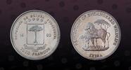 EQUATORIAL GUINEA 7000 Francos EQUATORIAL GUINEA , KM# 119 , Silver, 7000 Francos, 1993, Proof, Zebras. Coin in excellent condition! -