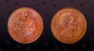 EQUATORIAL GUINEA 2000 Ekuele EQUATORIAL GUINEA , KM E4 , Copper, 2000 Ekuele, 1978, Specimen, Obv. President Masie Nguema Biyogo Rev. Central Bank Building. -