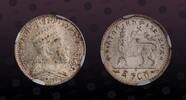 ETHIOPIA Gersh ETHIOPIA, KM# 12 , Silver, Gersh, EE1895A-1902-03, Mint Strike, Menelik II. Lion's left foreleg raised. Scarce in Mint State con -