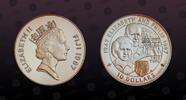 FIJI 10 Dollars FIJI, KM# 87 , Silver, 10 Dollars, 1997, Proof, Queen Elizabeth II's Golden Jubilee. Queen Elizabeth II and Prince Philip. With -