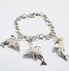 Sammelarmband 925 er Silber + 3 Anhänger Bettelarmband mit 3 Delfin Anhängern -
