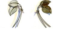 Brooch Albert Scharning Norway 925 Sterling Silver goldplated + Enamel -