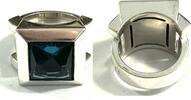 Ring Jette Joop 925er Sterling Silber + Zirkonia blau-grün Gr. 55 -